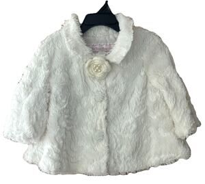 Sophia Young Design Faux Fur Girls White Jacket Sz 4 USA Pagent Special Occasion